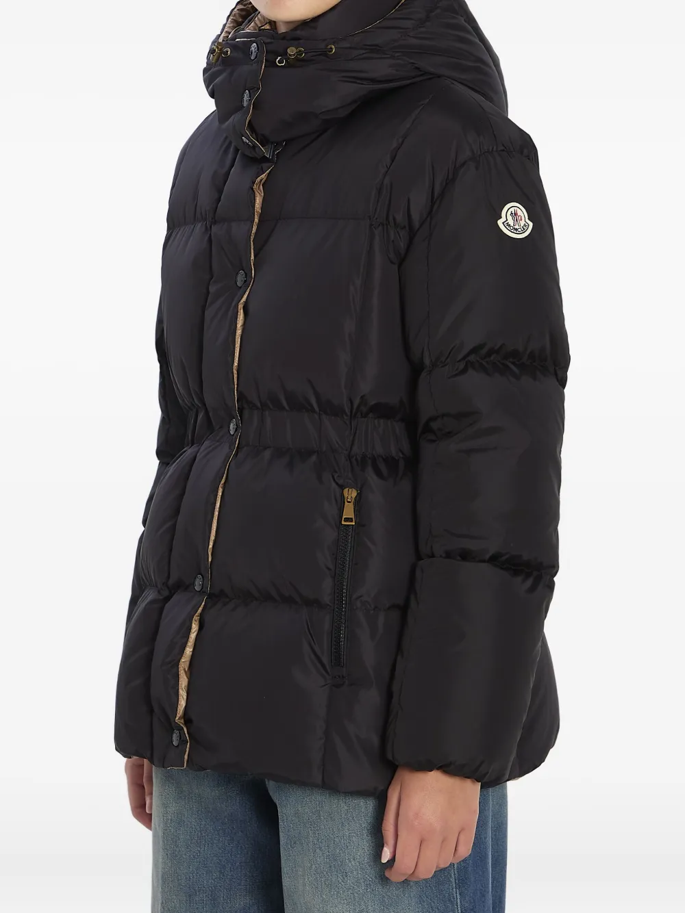Moncler Agneux donsjack met capuchon Zwart
