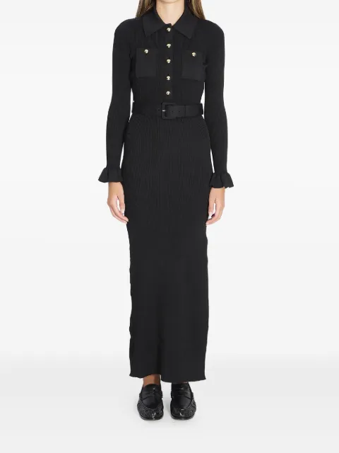 Self-Portrait ribbed maxi dress
