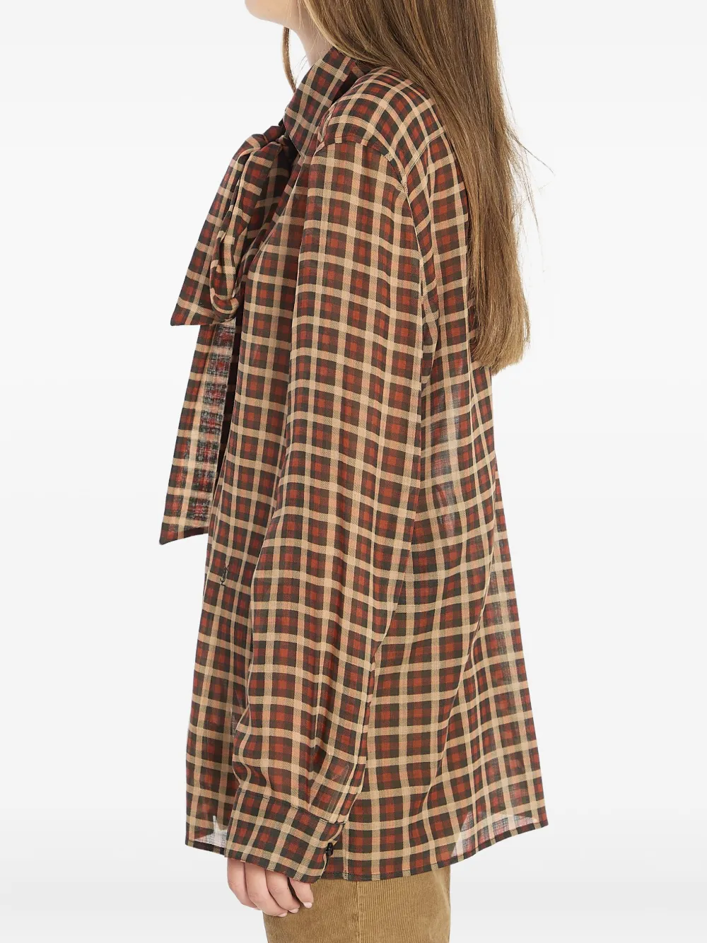 Saint Laurent Wollen blouse met gestrikte hals en lange mouwen Rood