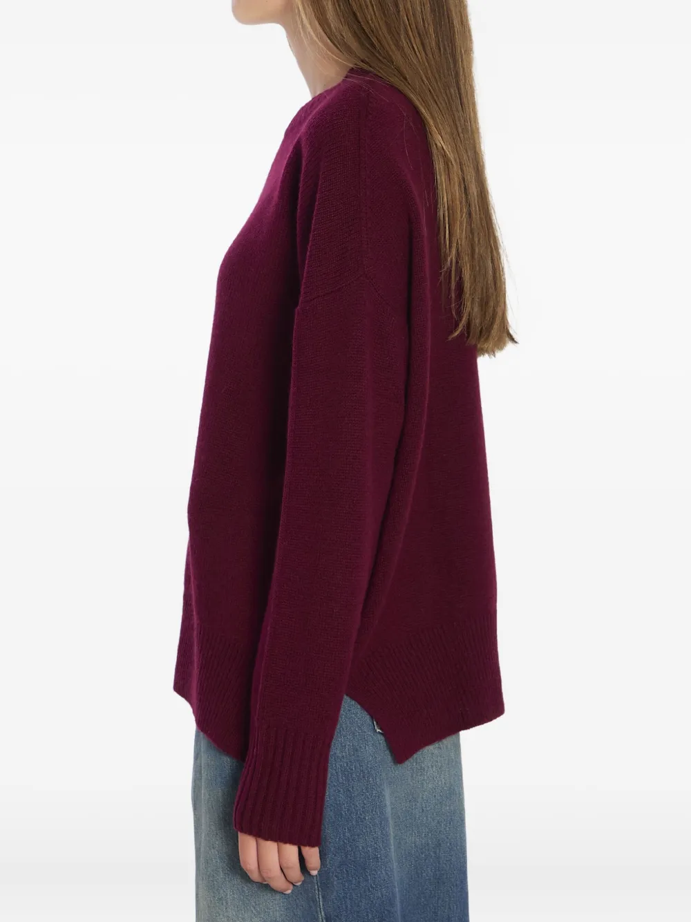 Allude Kasjmier trui met zijsplit Rood