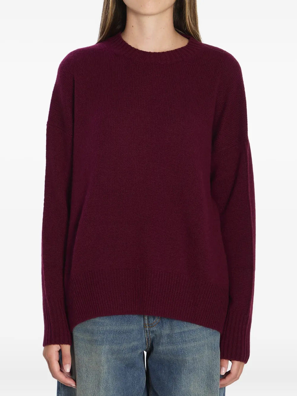 Allude Kasjmier trui met zijsplit Rood