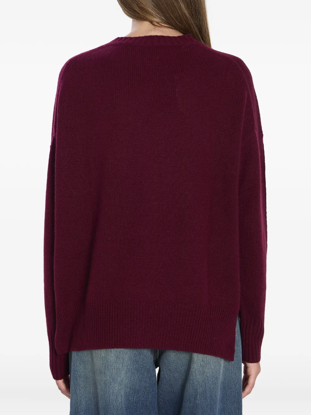 Allude Kasjmier trui met zijsplit Rood