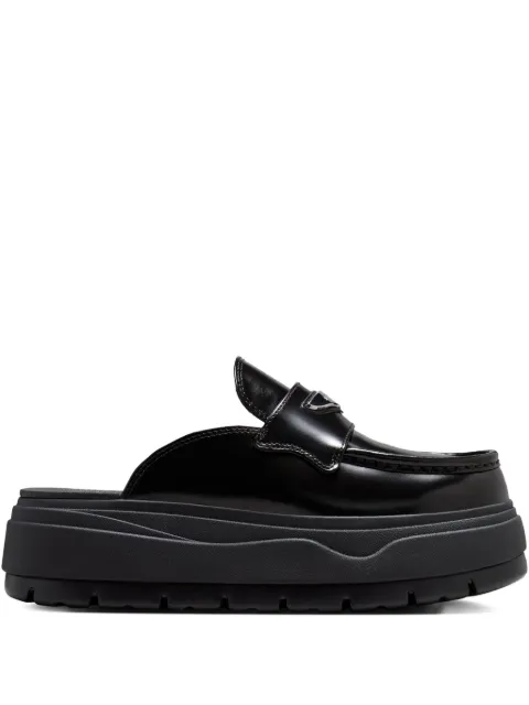 Jordan platform "Black/Metallic Silver" loafer mules