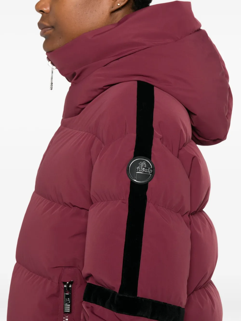 Fusalp Barsy Ii Quilted Velvet-paneled Ski Jacket In Burgundy
