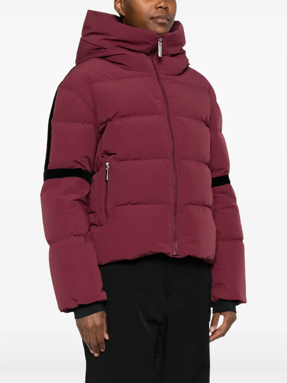 Fusalp Barsy Ii Quilted Velvet-paneled Ski Jacket In Burgundy
