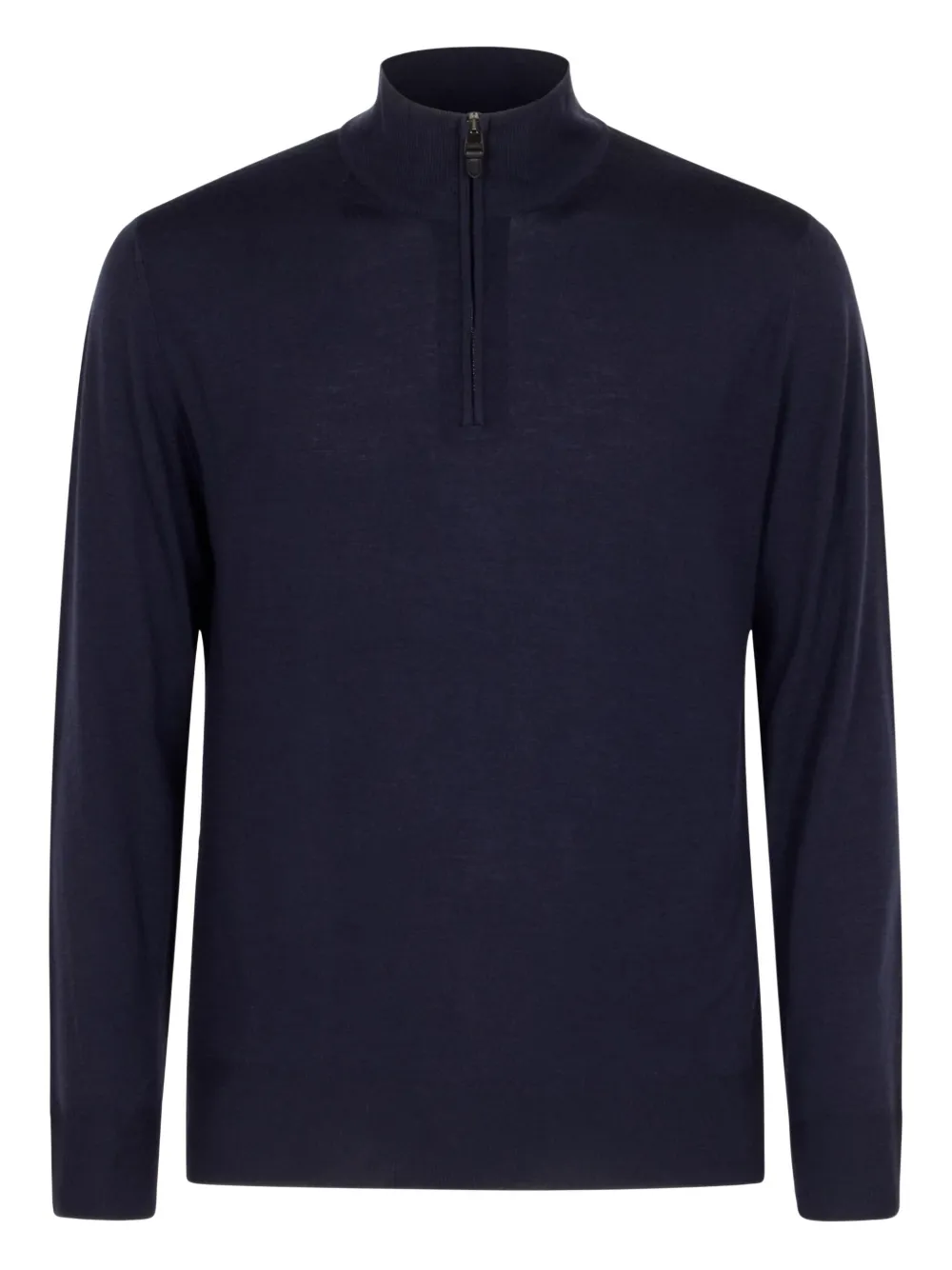 Canali high-neck zip-up sweater Blauw