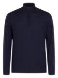 Canali high-neck zip-up sweater - Blue