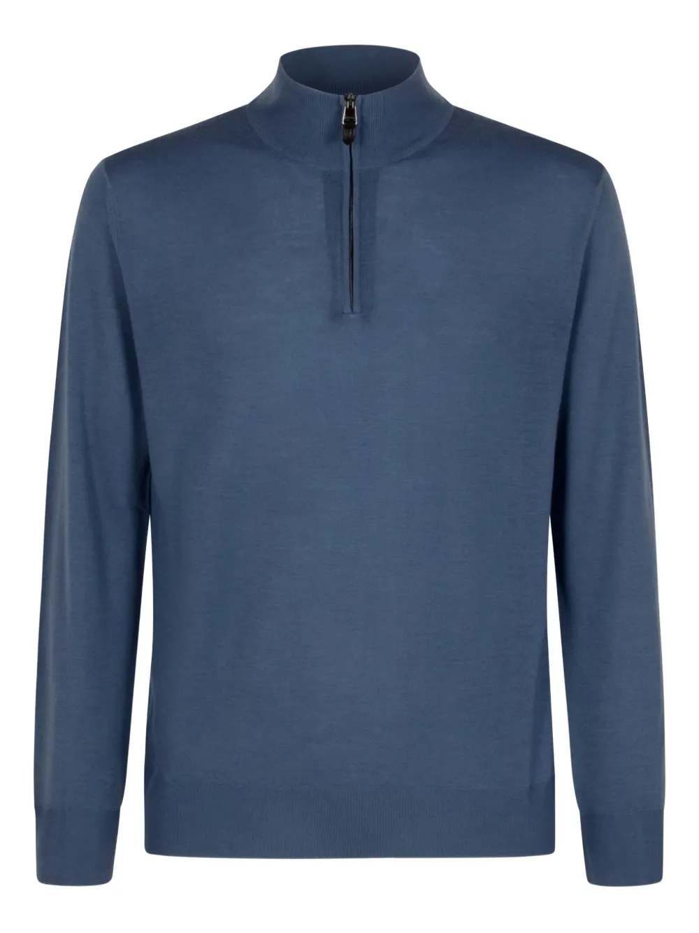 Canali high-neck half-zip sweater Blauw