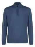 Canali high-neck half-zip sweater - Blue
