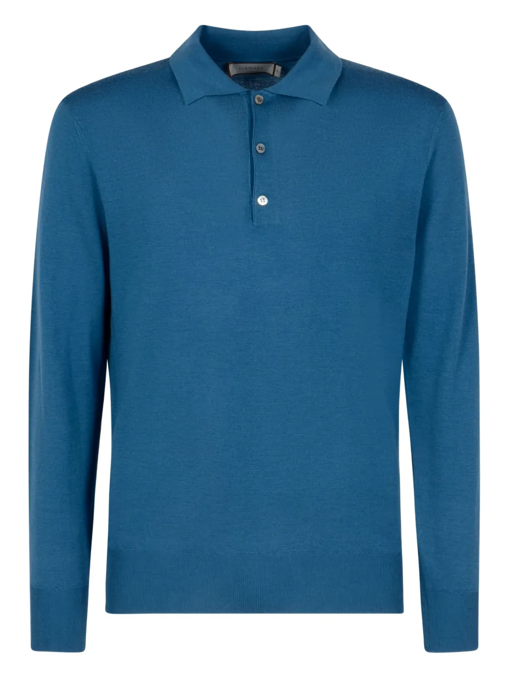 Canali buttoned polo shirt Blauw
