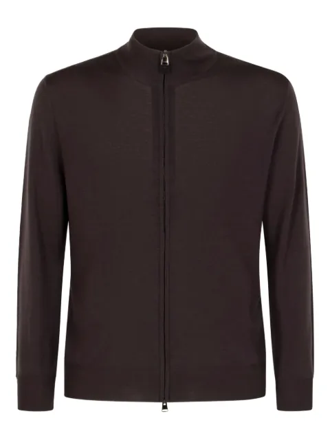 Canali high-neck zip-front cardigan