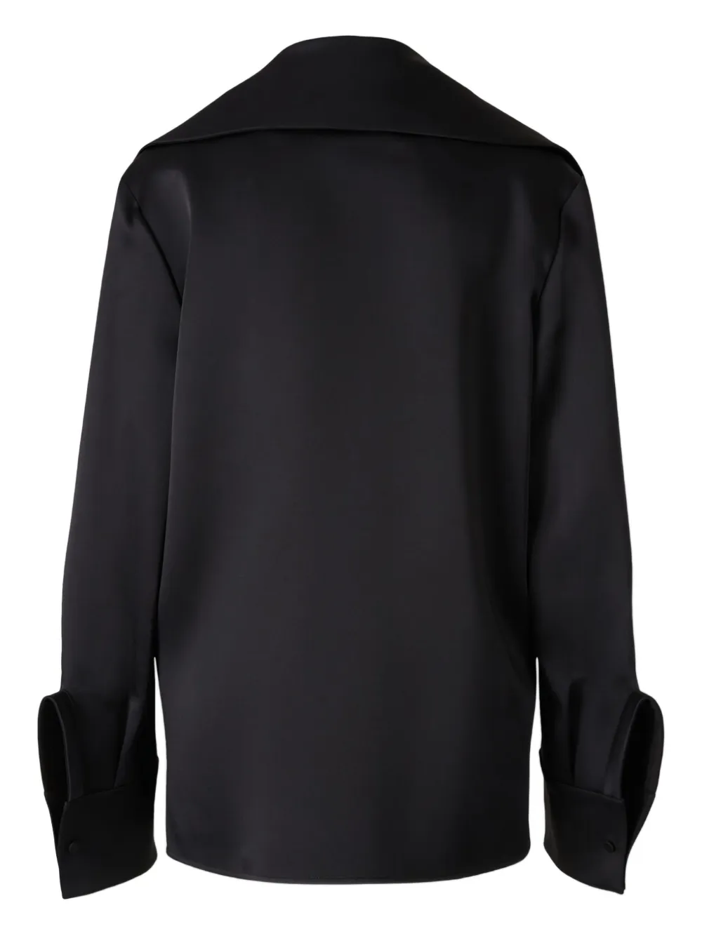 Jil Sander Satijnen blouse met brede kraag - Zwart