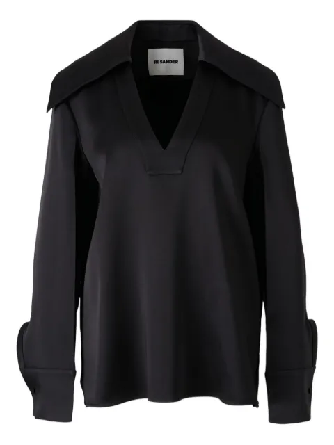 Jil Sander wide-collar satin blouse 
