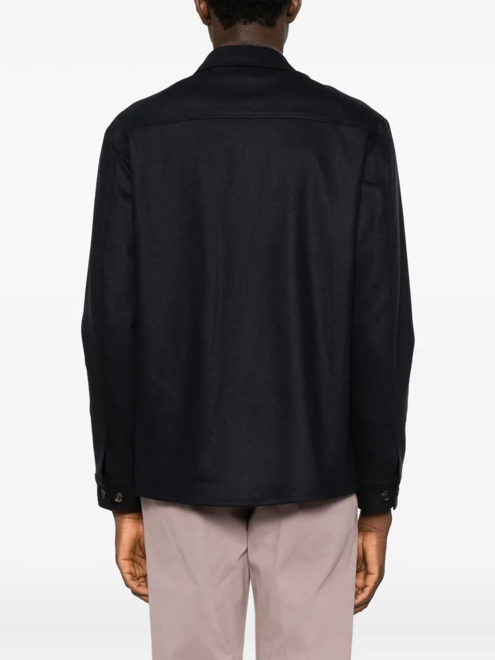 Eleventy Shirtjack met borstzak Blauw