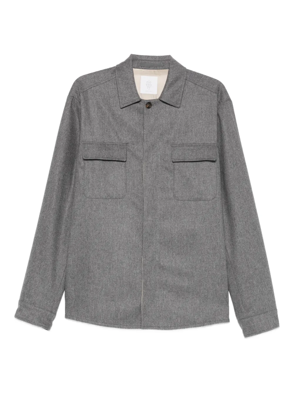 Eleventy button-up overshirt | Grey | Image 1