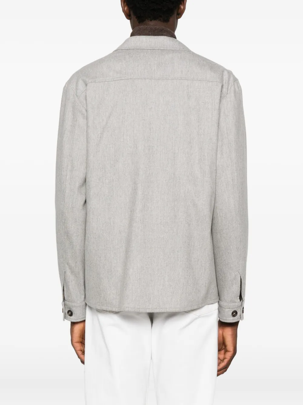 Eleventy Shirtjack met klepzakken en knopen Grijs