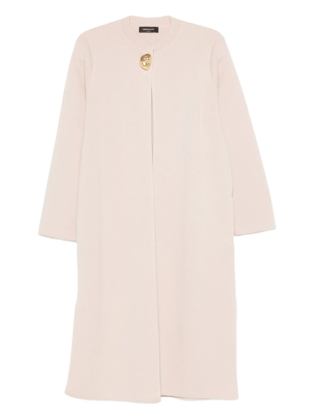 Fabiana Filippi Long-sleeved Wool Coat In Pink