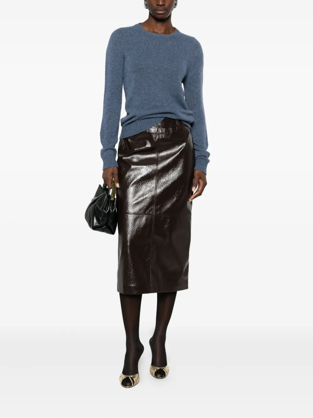 Fabiana Filippi Kasjmier trui met ronde hals Blauw