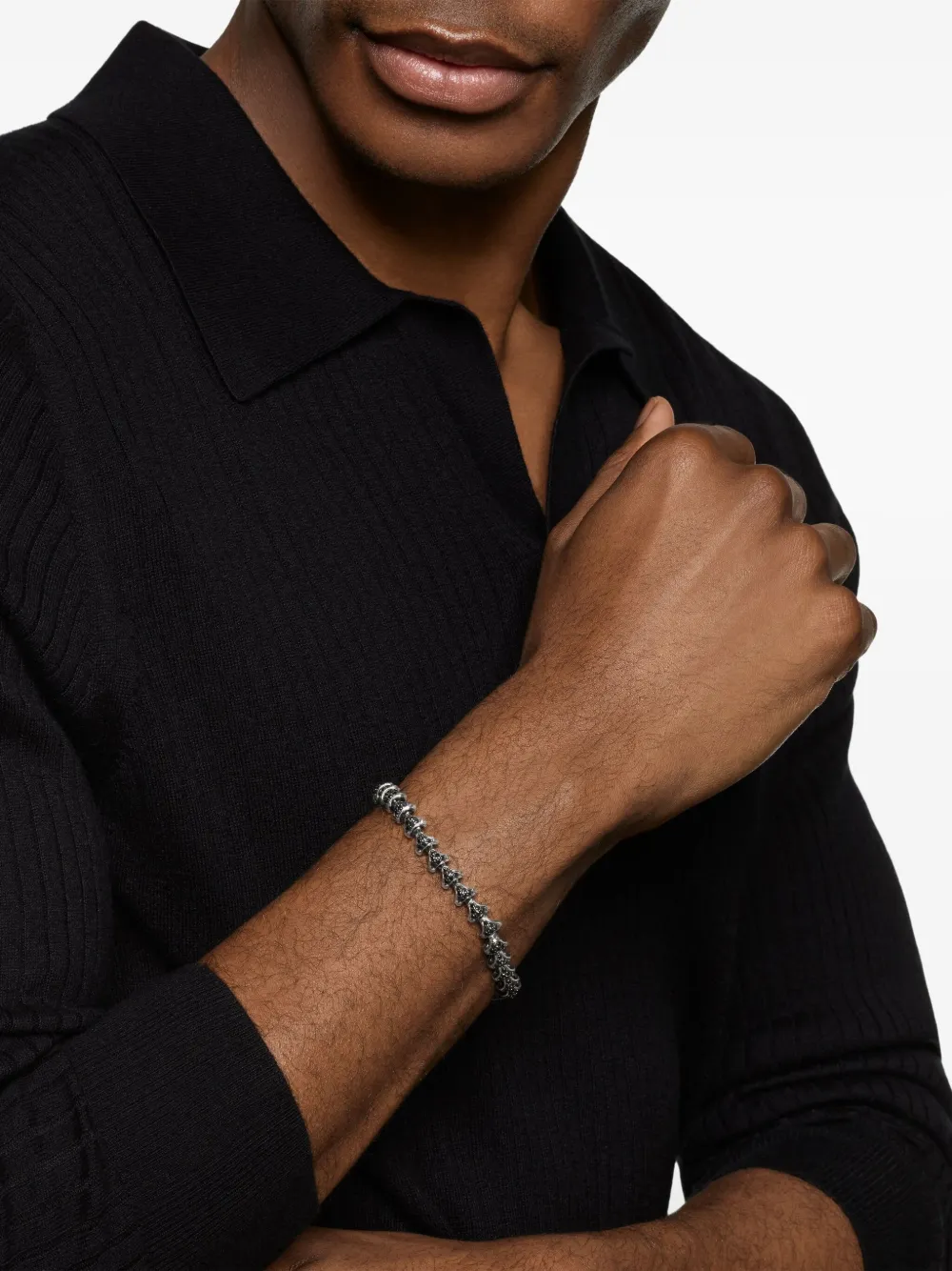 David Yurman sterling silver Armory® black diamond bracelet | Image 2