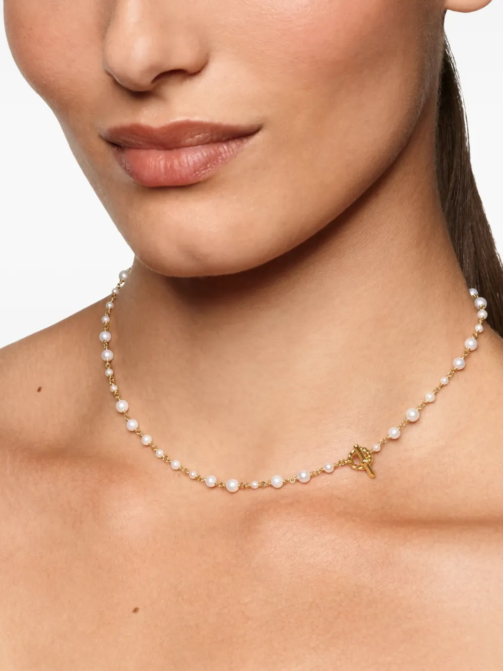David Yurman 18K yellow gold toggle-chain pearl necklace | Image 2