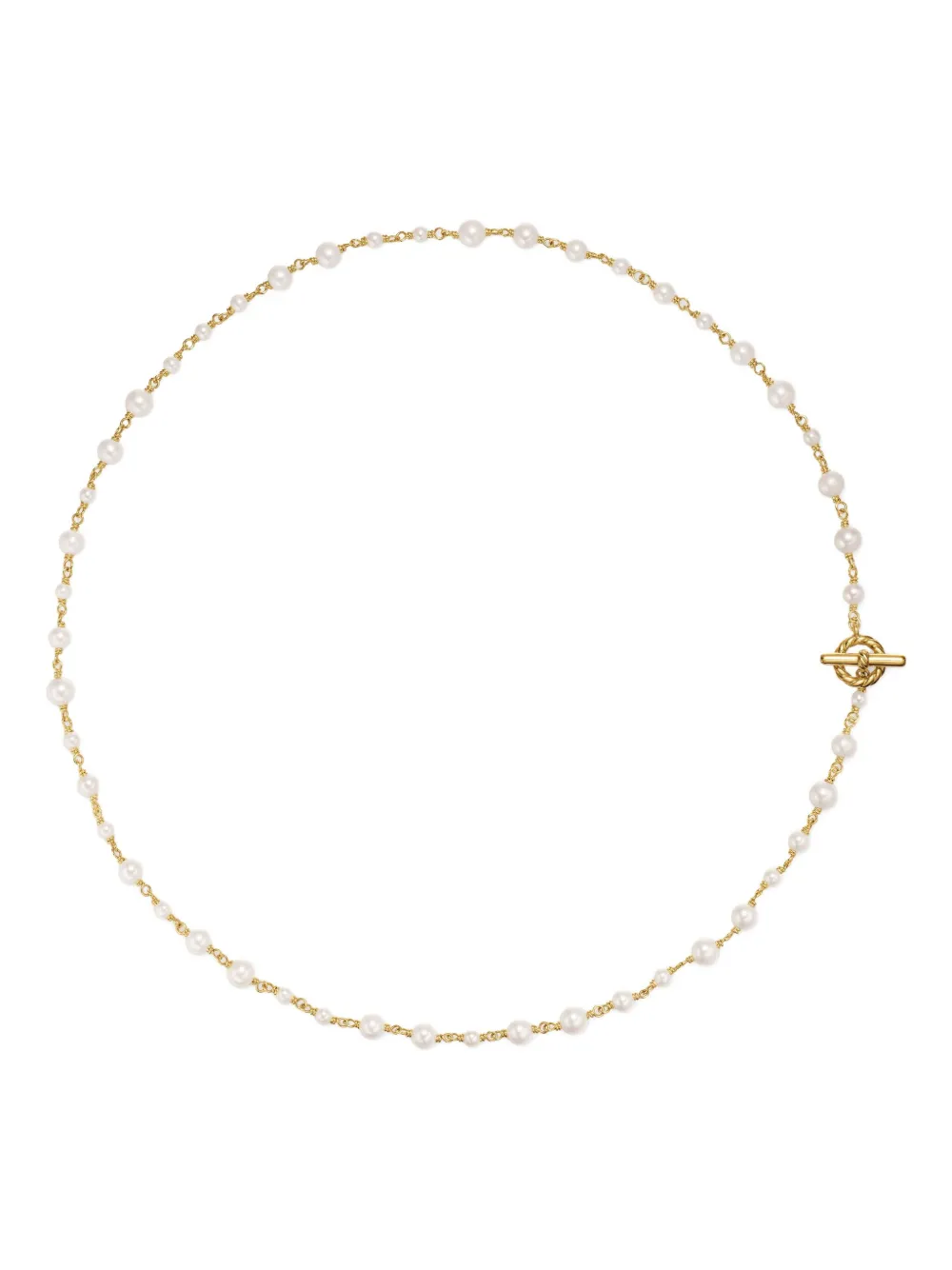 David Yurman 18K yellow gold toggle-chain pearl necklace - ゴールドトーン David Yurman 18K yellow gold toggle-chain pearl necklace - ゴールドトーン