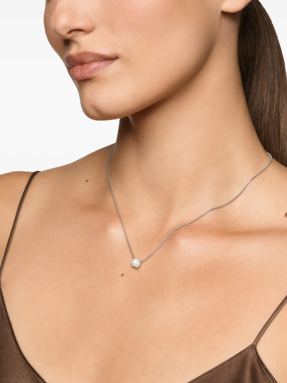 David Yurman sterling silver diamond and pearl necklace | Image 2