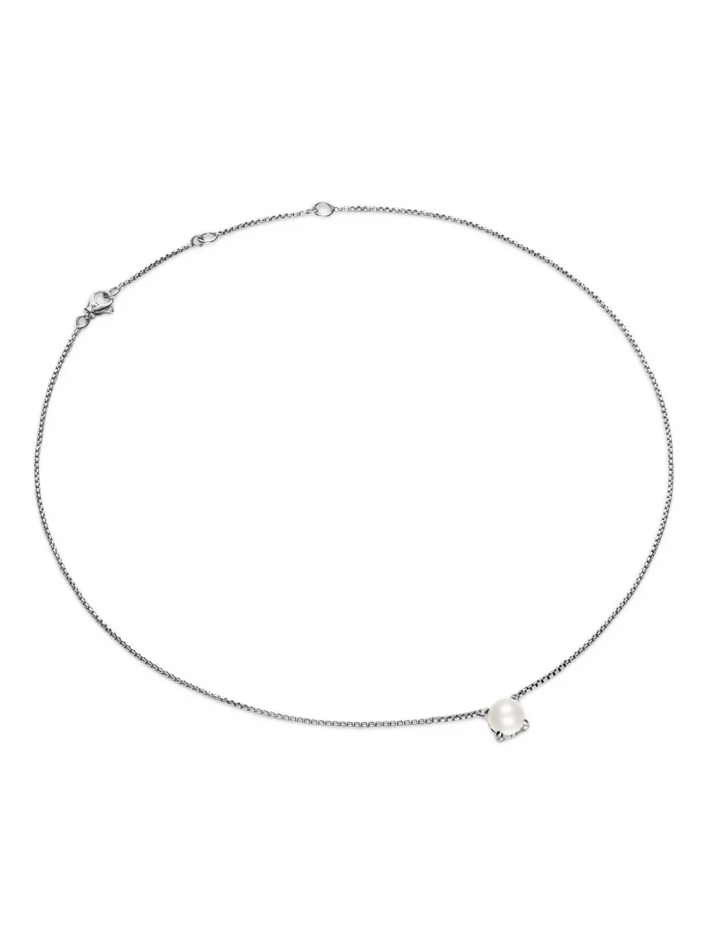 David Yurman sterling silver diamond and pearl necklace - シルバートーン David Yurman sterling silver diamond and pearl necklace - シルバートーン