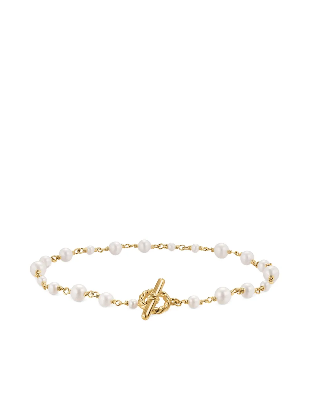 David Yurman 18K yellow gold toggle-chain pearl bracelet - ゴールドトーン David Yurman 18K yellow gold toggle-chain pearl bracelet - ゴールドトーン