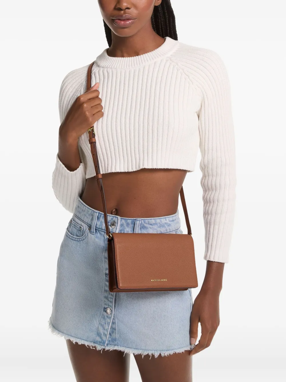 Michael Michael Kors Medium Jet Set Cross Body Bag In Brown