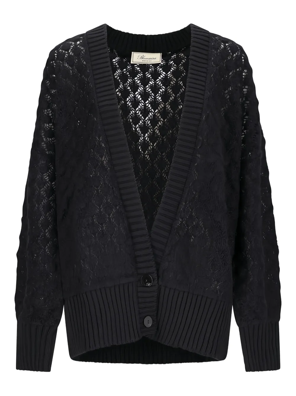 Blumarine open-knit buttoned cardigan | Black | Image 1
