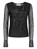 Blumarine embellished tulle T-shirt - Black
