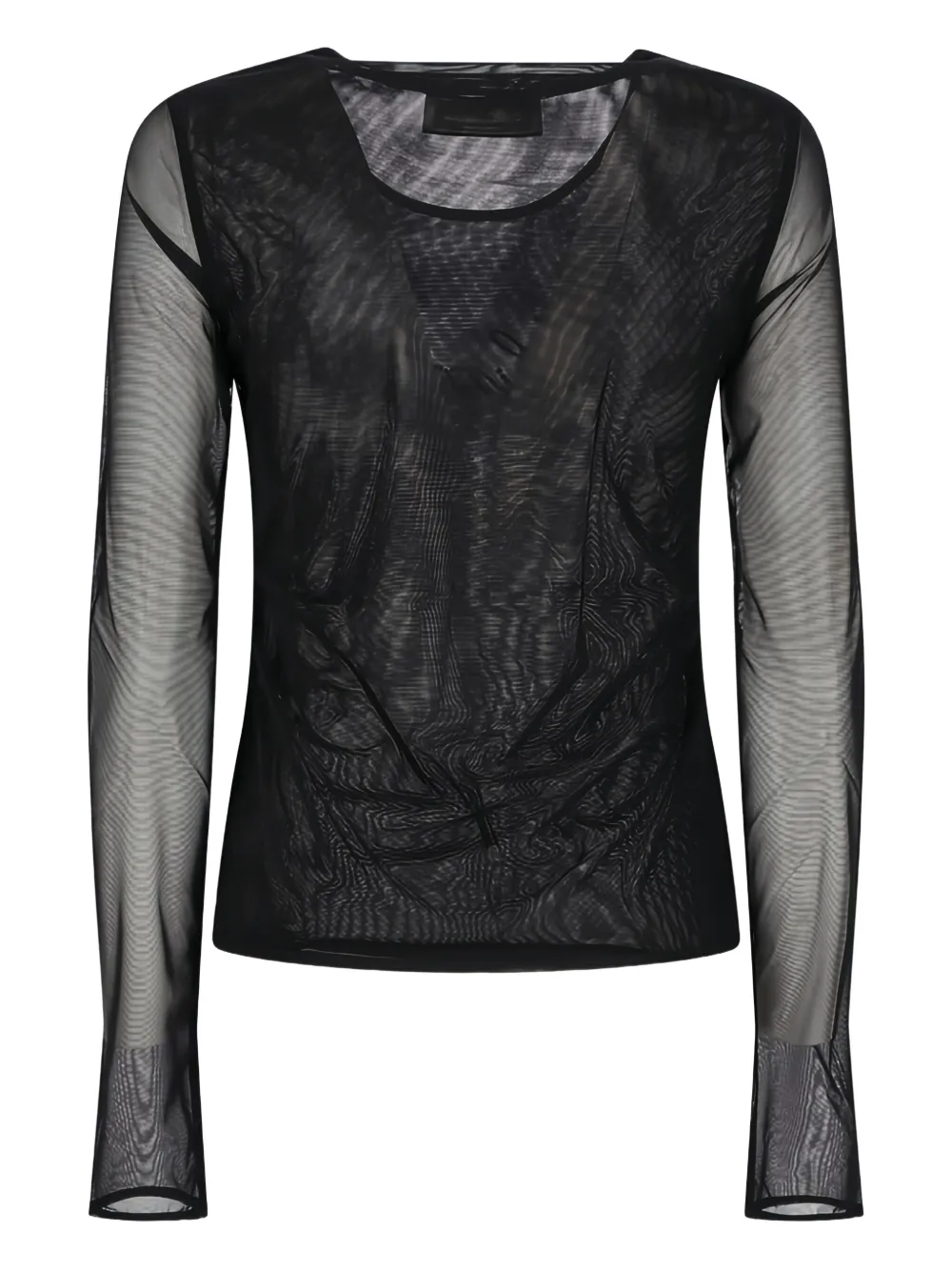 Blumarine Embellished Tulle T-shirt In Black