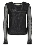 Blumarine embellished tulle T-shirt - Black