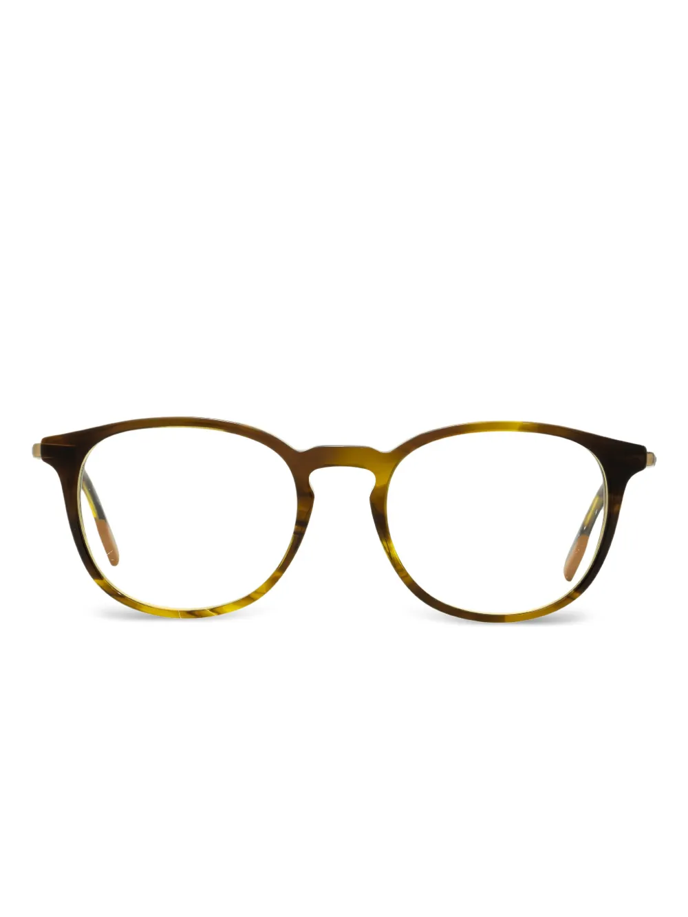Zegna 5125 round-frame keyhole-bridge glasses | Brown | Image 1