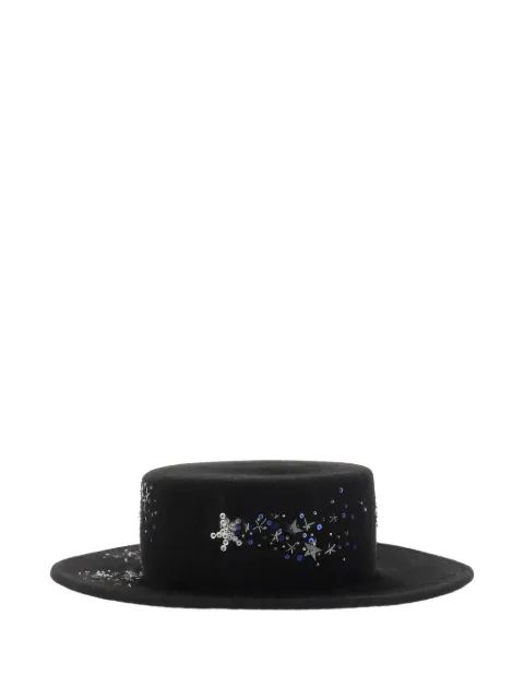 Ruslan Baginskiy wide-brim sequin-embellished hat