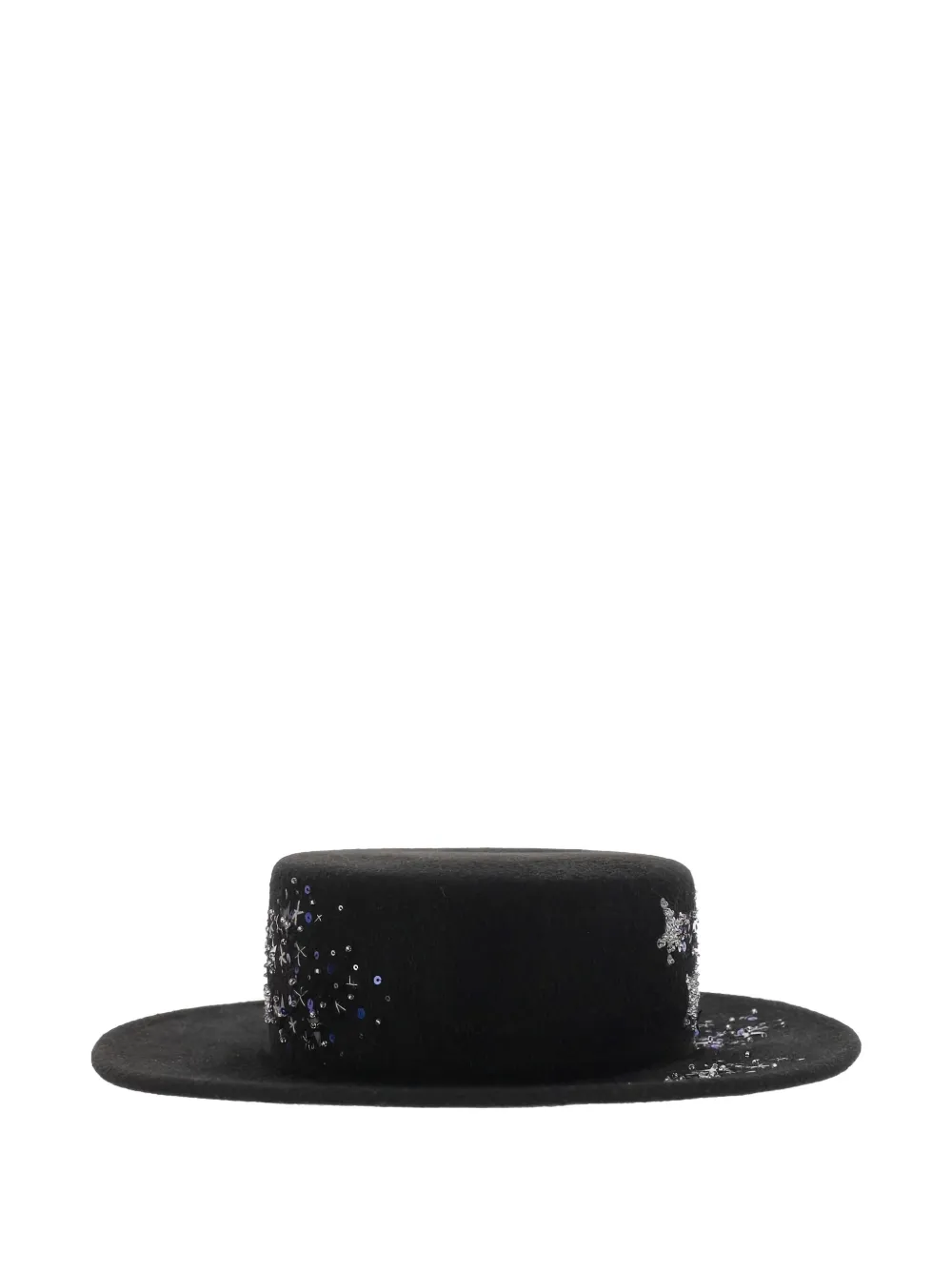 Ruslan Baginskiy wide-brim sequin-embellished hat - Zwart