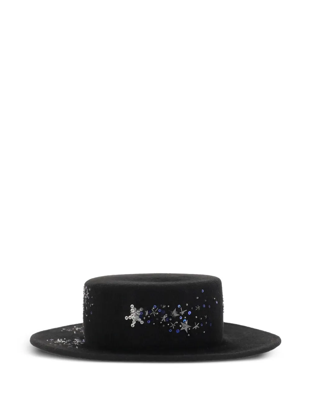 Ruslan Baginskiy wide-brim sequin-embellished hat Zwart