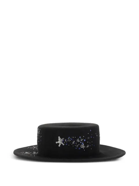 Ruslan Baginskiy wide-brim sequin-embellished hat