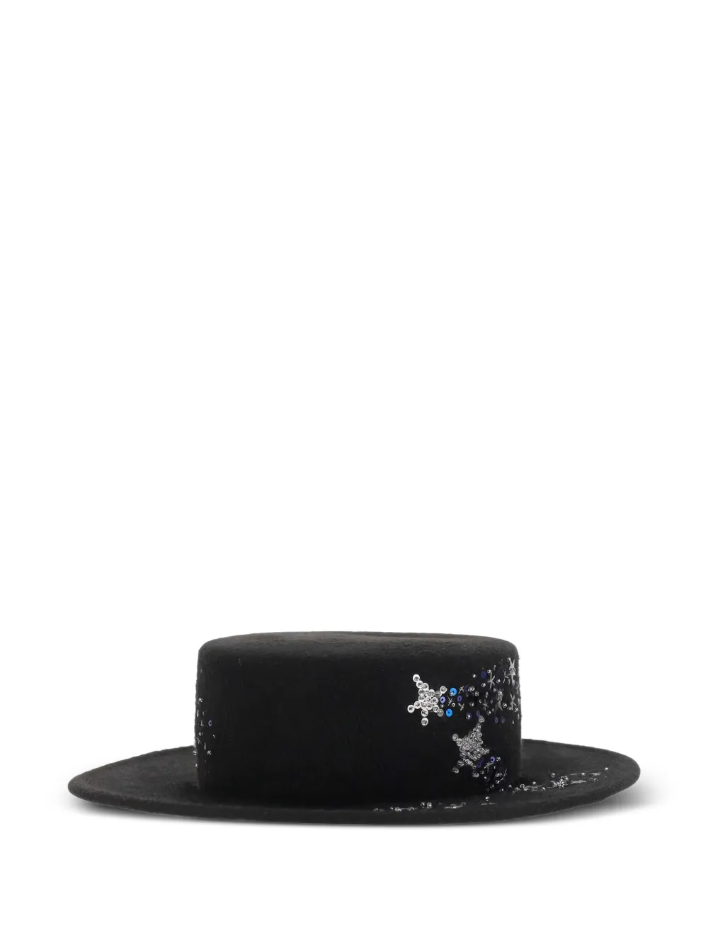 Ruslan Baginskiy wide-brim sequin-embellished hat Zwart