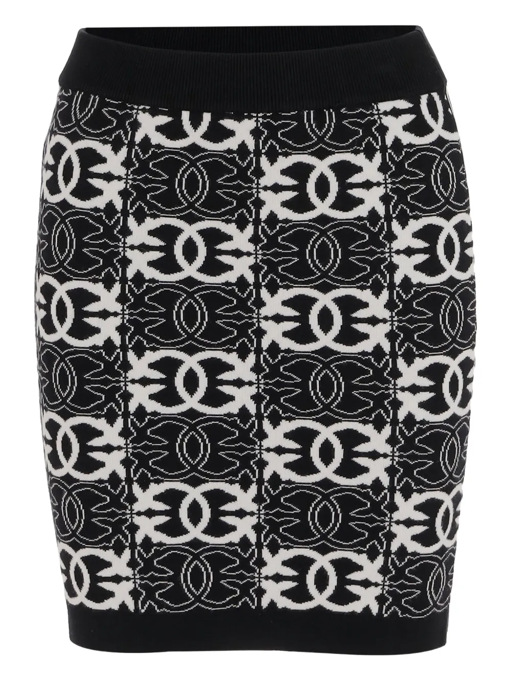 PINKO Rok met elastische tailleband en logopatroon Zwart