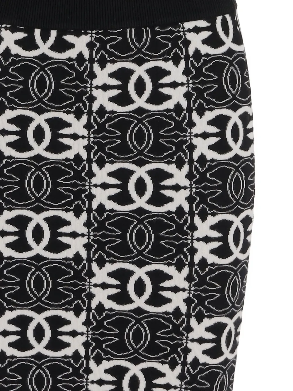 PINKO Rok met elastische tailleband en logopatroon Zwart