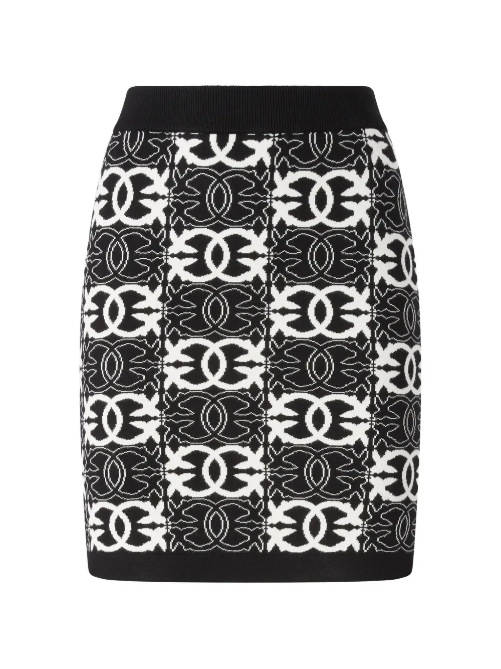 PINKO elasticated-waistband logo-patterned skirt - Nero