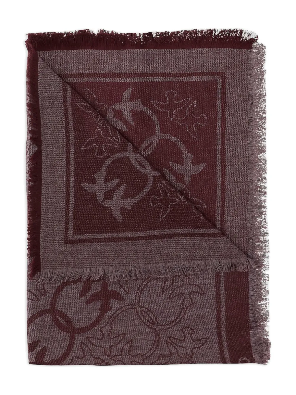 PINKO love-birds fringed scarf - パープル PINKO love-birds fringed scarf - パープル
