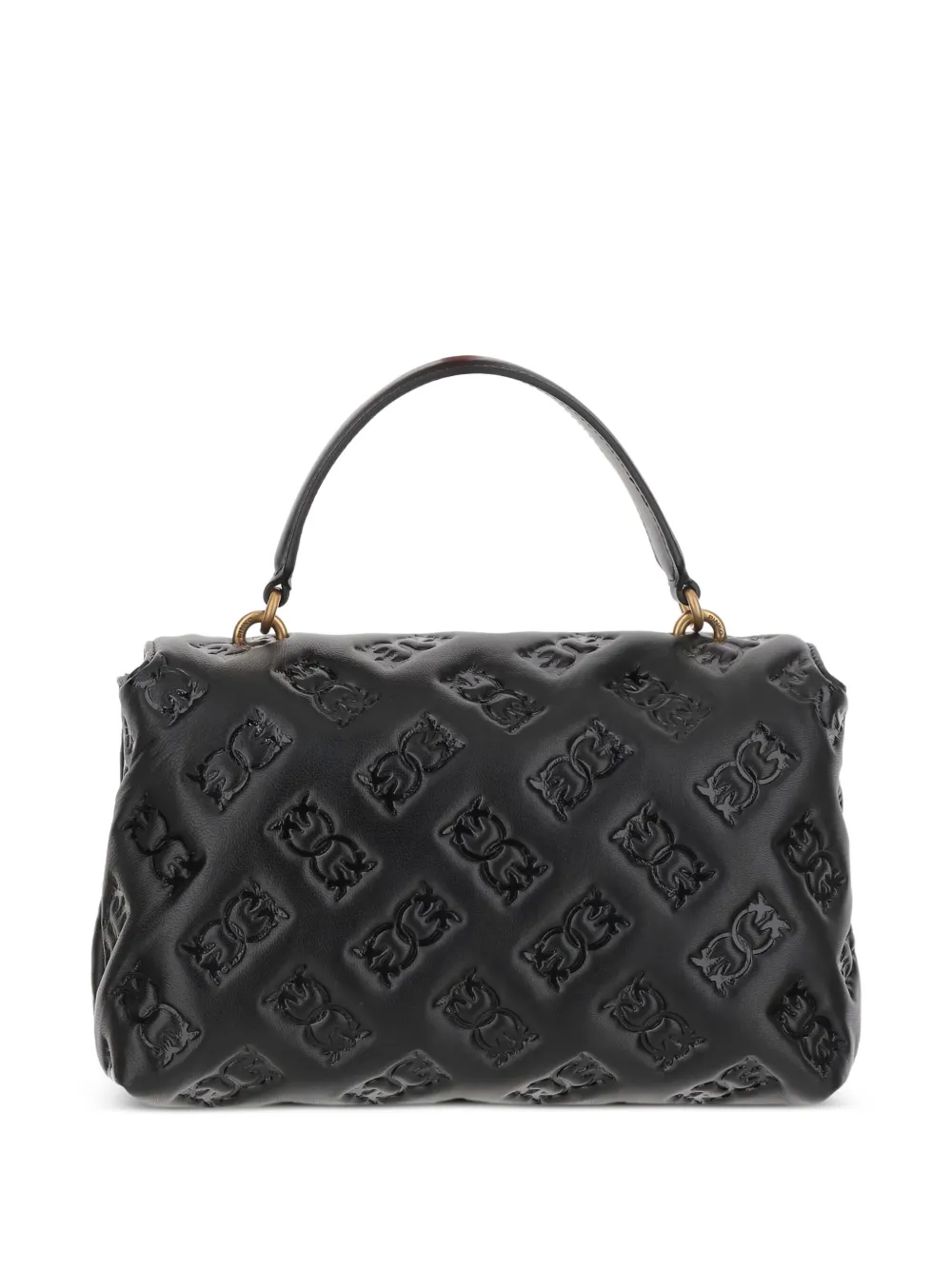 PINKO medium Love embossed tote bag - Zwart