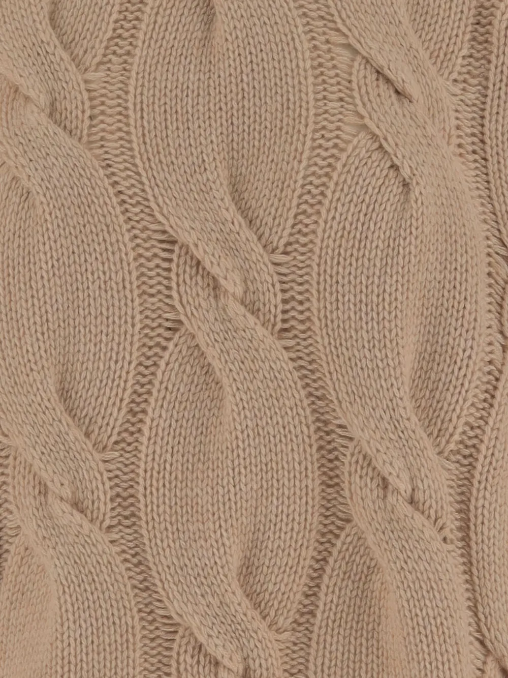 Bruno Manetti Cable-knit Crew-neck Sweater In Brown