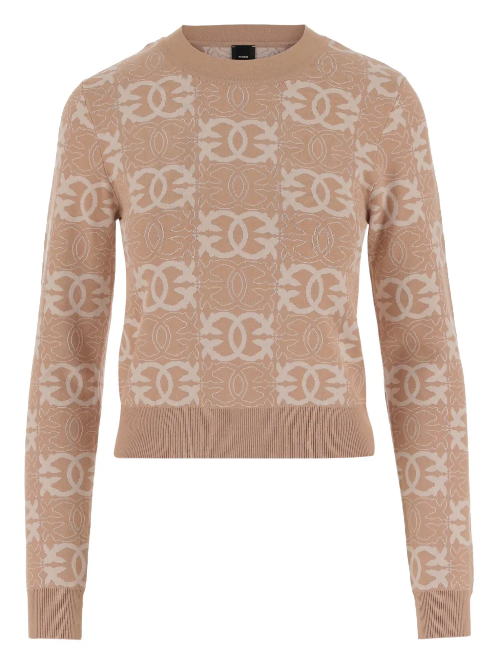PINKO Love Birds-print crew-neck sweater - ピンク PINKO Love Birds-print crew-neck sweater - ピンク