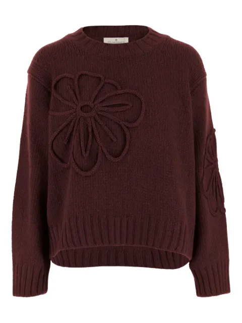 Bruno Manetti flower-applique crew-neck sweater