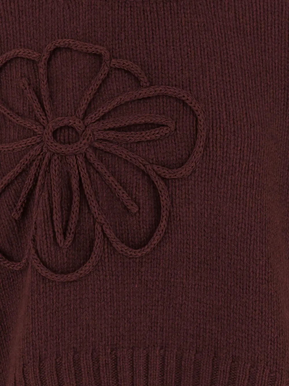 Bruno Manetti Flower-applique Crew-neck Sweater In Brown