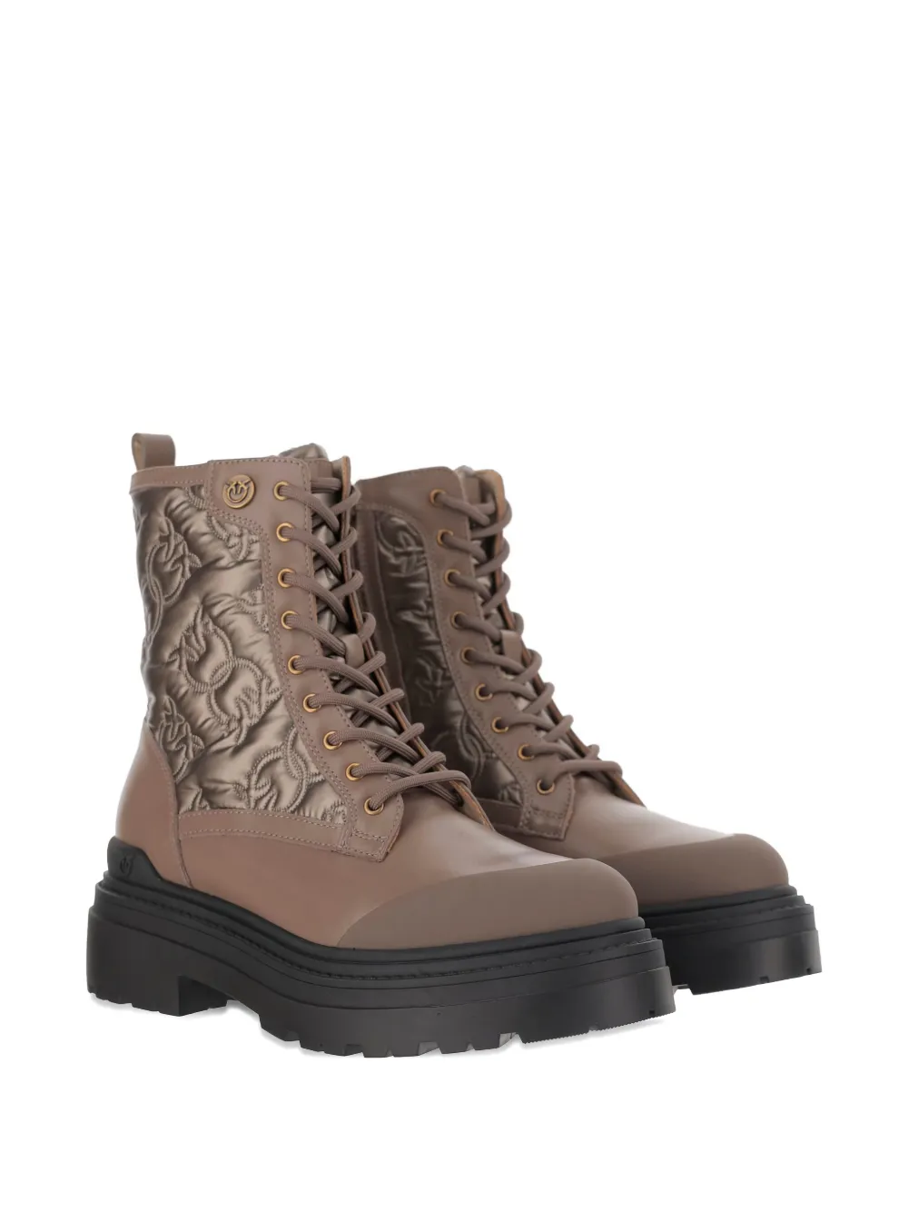 PINKO Love Birds-detail lace-up boots Brown