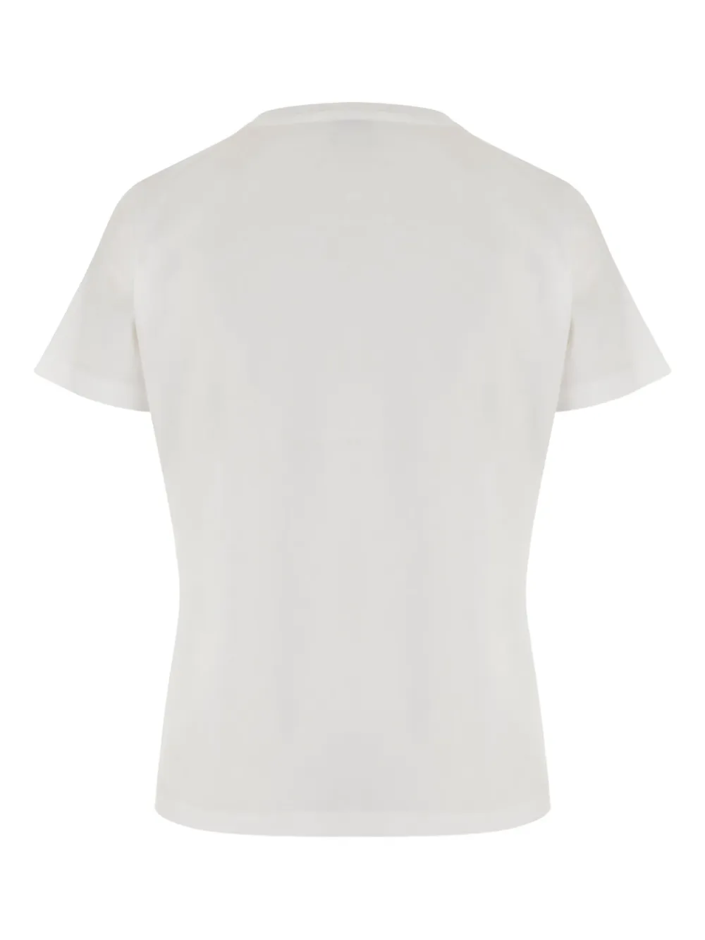 PINKO T-shirt met ronde hals pailletten en logo Wit